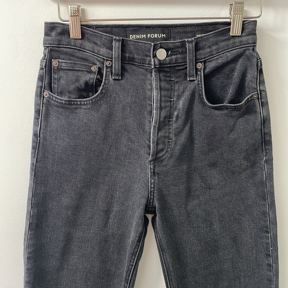 Denim Forum Aritzia the Yoko high rise slim black eyeliner washed out black 24 - Picture 2 of 10